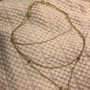Vintage goldette 3 tier intaglio crystal necklace